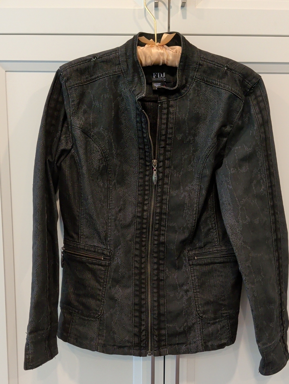 FDJ Women's Black Zip-Front Moto Jacket
